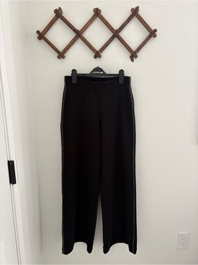 Lotus Eaters Black Wide-Leg Pants with Side Trim
